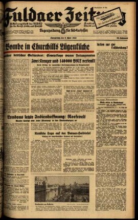 Ausgabe vom Donnerstag, den 09. April 1942.