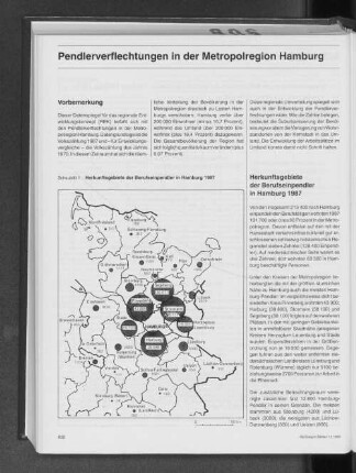 Herkunftsgebiete der Berufseinpendler in Hamburg 1987