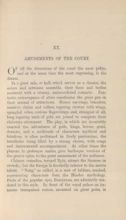 XX. Amusements of the court