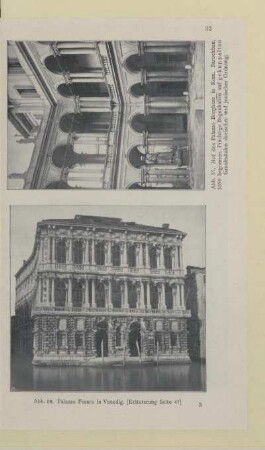 [Abb. 57.-58. Hof des Palazzo Borghese in Rom und Palazzo Pesaro in Venedig]
