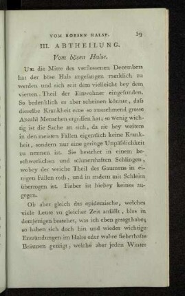 III. Abtheilung. Vom bösen Halse.