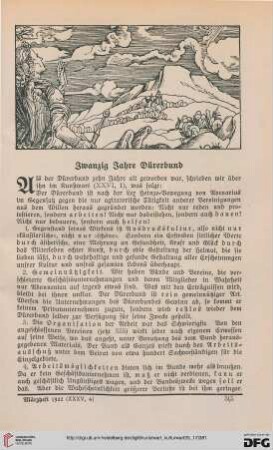 35: Zwanzig Jahre Dürerbund