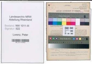 Entnazifizierung Peter Lorenz , geb. 13.07.1891 (Stellwerksmeister)