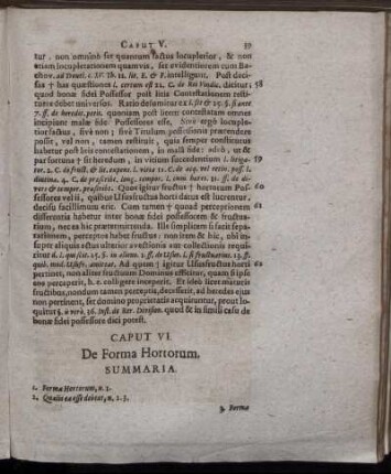 Caput VI. De Forma Hortorum.