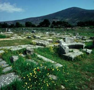 Epidauros. Vor der südlichen Langseite des Asklepios-Tempels