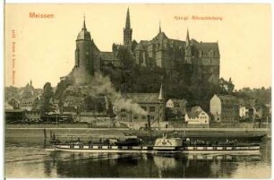 Meißen. Albrechtsburg mit Dampfer "Graf Moltke"
