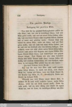 Die zweite Predigt. Auslegung der zweiten Bitte.