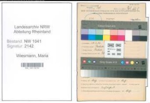 Entnazifizierung Maria Wiesmann , geb. 18.06.1902 (Lehrerin)
