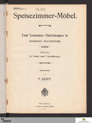 2. Serie: [Speisezimmer-Möbel] Band 2. Serie