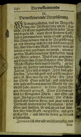 IX. Die verkleinerende Vergrösserung.