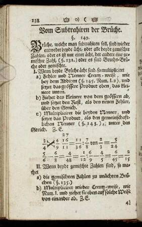Vom Subtrahiren der Brüche.