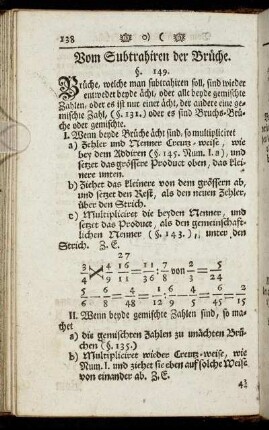 Vom Subtrahiren der Brüche.