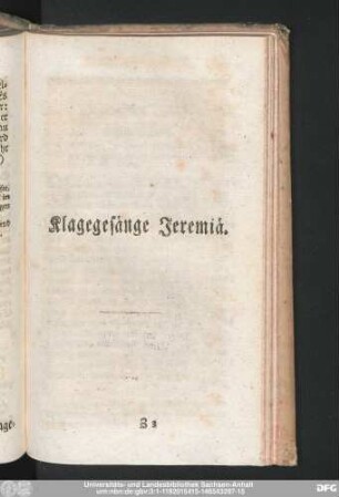 Klagegesänge Jeremiä.