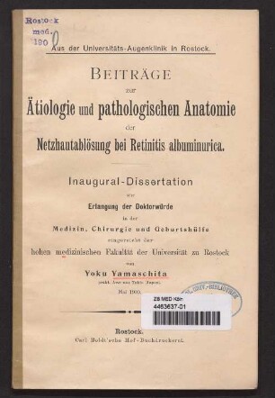 Beiträge zur Ätiologie und pathologischen Anatomie der Netzhautablösung bei Retinitis albuminurica