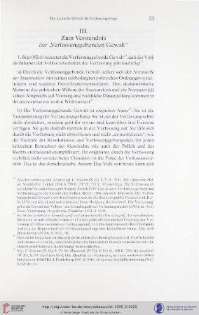III. Zum Verständnis der "Verfassungsgebenden Gewalt"
