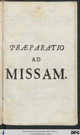 Praeparatio Ad Missam.
