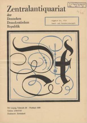 Nr. 1151: Land- und Forstwirtschaft