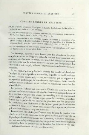 Comtes Rendus et Analyses.