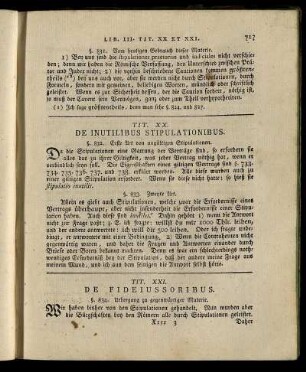 Tit. XXI. De Fideiussoribus – Tit. XXV. De Locatione Conductione