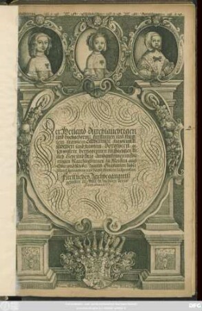 Der Weiland Durchlauchtigen und Hochgeborner Fürstinnen und Fräwlein Fräwlein Catharinen Fräwlein Elisabethen und Fräwlein Dorotheen, geschwistere, hertzoginnen zu Sachßen Jülich Cleve und Berg ... Fürstliches Leichbegängniß : gehalten zu Hall in Sachßen den 16. Junii Anno 1663