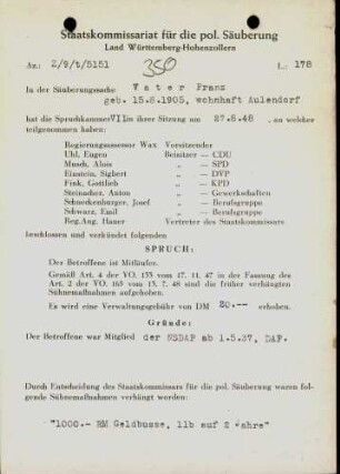 Vater, Franz