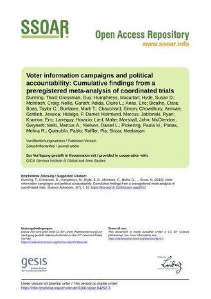 Voter information campaigns and political accountability: Cumulative findings from a preregistered meta-analysis of coordinated trials