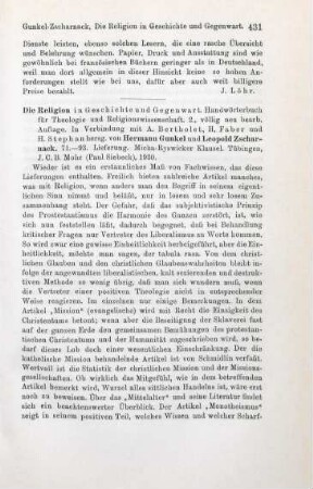 431-435 [Rezension] Die Religion in Geschichte und Gegenwart