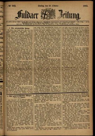 Ausgabe vom Freitag, den 23. Oktober 1885.
