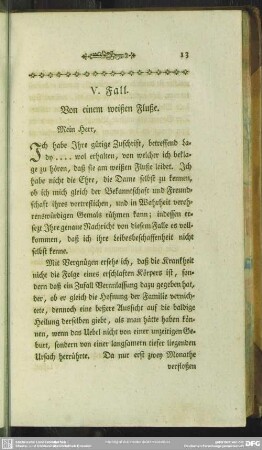V. Fall. Von einem weißen Fluße
