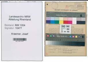 Entnazifizierung Josef Kraemer , geb. 17.12.1898 (Postschaffner)