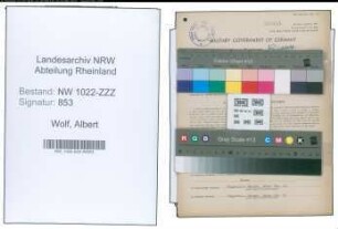 Entnazifizierung Albert Wolf , geb. 23.04.1902 (Haendler)