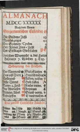 Almanach M.DCC XXXXXX