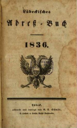 Lübeckisches Adressbuch. 1836