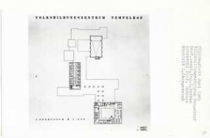 Volksbildungszentrum, Berlin-Tempelhof (Diplomarbeit bei Kurt Dübbers): Grundriss 1. Obergeschoss 1:200
