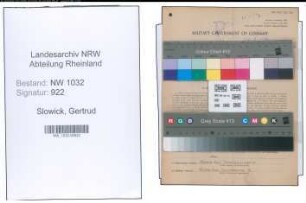 Entnazifizierung Gertrud Slowick , geb. 17.09.1893 ()