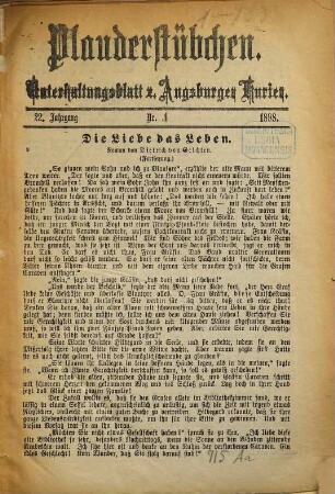 Plauderstübchen. 1898 = Jg. 22