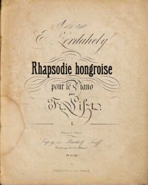Rhapsodie hongroise : pour le piano, 1