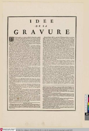 IDEE DE LA GRAVURE.