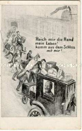 Postkarte zum Exil Wilhelms II.