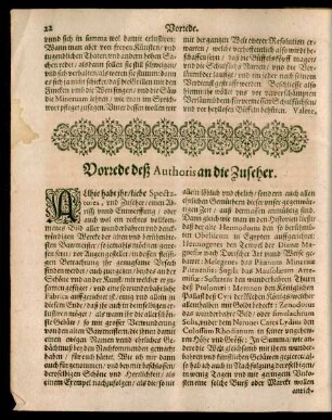 Vorrede deß Authoris an die Zuseher.