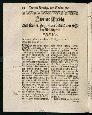 22-38, Zweyte Predig. Der Seelen Heyl ist ein Werck von höchster Wichtigkeit