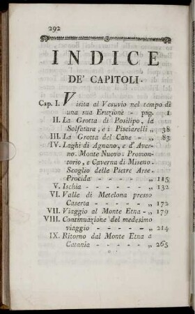 Indice de' Capitoli.