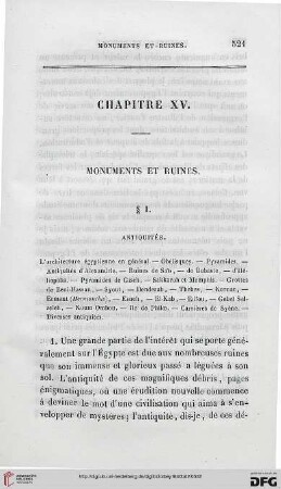 Chapitre XV: Monuments et ruines