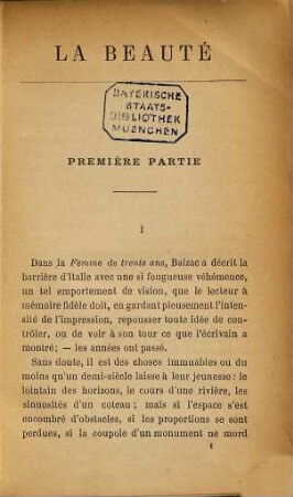 La Beauté : Roman