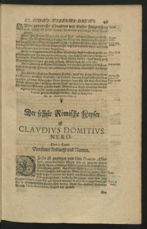 Der sechste Römische Keyser ist Claudius Domitius Nero.