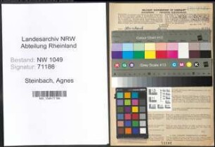 Entnazifizierung Agnes Steinbach , geb. 24.01.1903 (Lehrerin)