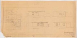 Siedlungsprojekt: Flachbau, 3,5 Zimmer, Grundriss, Ansichten 1:50