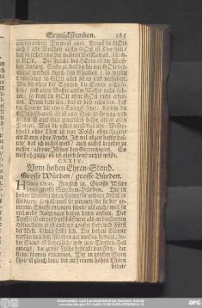 CXXIV. Vom hohen Ehren-Stand. Grosse Würden, grosse Bürden.