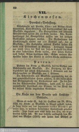 VII. Kirchenwesen