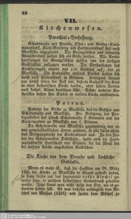 VII. Kirchenwesen